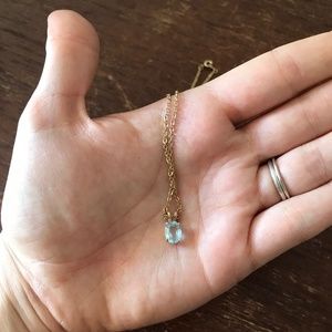 14k Gold and Aquamarine necklace